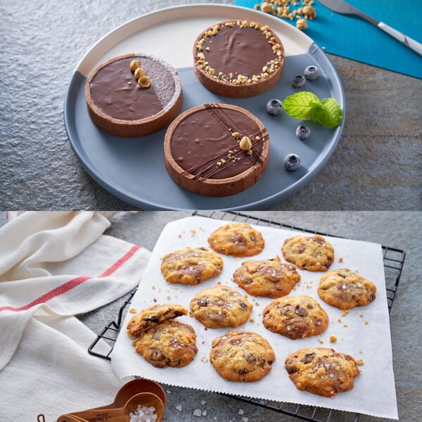 Chocolate Hazelnut Tart & Sea Salt Double Chocolate Cookies TCH Foodworks